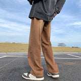 Riolio Brown Baggy Jeans Men Fashion Casual Vintage Straight Jeans Men Streetwear Hip Hop Loose Denim Pants Mens Trousers M-3XL