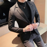 Riolio British Style Business Casual Suit Jacket Men Fashion High Sense Bright Face Slim Fit Blazers Wedding Party Dress Blazer