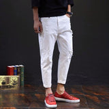 White Jeans Men Ripped Harem Denim Distressed Pants Spring Summer Male Plus Size 38 40 42 Boys Cowboy Trousers