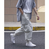 Spring Summer Men's Cargo Pants Large Pockets Fashion High Street Trousers Man Hip Hip Male Wide Leg Pants