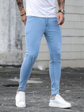 Streetwear Men's Jeans Ripped Skinny Hip Hop Man Fashion Estroyed Oversize Pants Solid Color Male Stretch Casual Denim Trousers