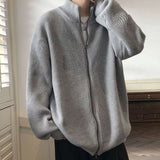 Riolio Spring Autumn Winter Fashion Man Solid Casual Zipper Cardigan Jacket Men's Loose Knitted Warm Sweater Cool Boys Soft