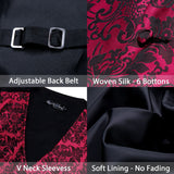 4PC Silk Mens Vest Red Black Gold Green Purple Slim Fit Waistcoat Tie Pocket Square Cufflinks Set Wedding Formal Barry.Wang