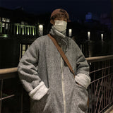 Riolio Winter Thick Corduroy Jacket Men Warm Fashion Retro Thickened Lamb Wool Jackets Mens Streetwear Korean Loose Short Coat Men