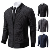 Autumn and winter men's fashion leisure new knitted men's Korean version of slim cotton-padded jacket sweater coat.