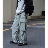 Spring Summer Men's Cargo Pants Large Pockets Fashion High Street Trousers Man Hip Hip Male Wide Leg Pants