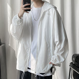 Riolio Summer Thin Jacket Men Fashion Casual Breathable Hooded Jackets Mens Streetwear Hip-hop Loose Bomber Jacket Men Large Size M-5XL