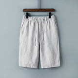 Riolio Summer Casual Shorts for Men 100% Pure Linen White Loose Short Trousers Male Classic Plus Size Shorts Clothing