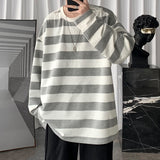 Spring Mens Stripe Tops Tees Harajuku Long Sleeve T Shirts Casual High Quality Unisex Tshirt