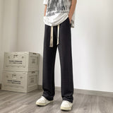 Riolio Summer Pleated Pants Men Fashion Oversized Wide Leg Pants Men Japanese Streetwear Hip Hop Loose Straight Pants Mens Trousers