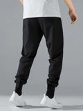 Men Drawstring Waist Slant Pocket Sweatpants