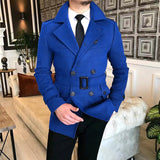 Riolio New Men's Double Breasted Woolen Coat Winter Trench Coat Long Male's Overcoat High Quality Man Wool Jackets Outdoor Windbreaker