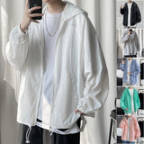 Riolio Summer Thin Jacket Men Fashion Casual Breathable Hooded Jackets Mens Streetwear Hip-hop Loose Bomber Jacket Men Large Size M-5XL