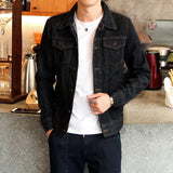 2024 Autumn Fashion Mens Denim Jackets Slim Fit Men Jeans Jacket Cotton Outwear Coat Long Sleeve Hole Male Jean Coats