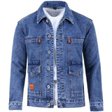 Trendy Spring Coat Buttons Autumn Jacket Long Sleeves Pure Color Autumn Denim Jacket  Thermal