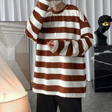 Spring Mens Stripe Tops Tees Harajuku Long Sleeve T Shirts Casual High Quality Unisex Tshirt