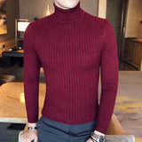 Brand Men Turtleneck Sweaters and Pullovers New Fashion Knitted Sweater Winter Men Pullover Homme Wool Casual Solid Clothes