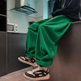 Riolio Green Waffle Lantern Pants Men Y2K Black Cargo Trousers Male Loose Casual Sweatpants Japanese Streetwear Hip Hop Pockets