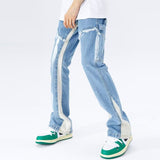 Riolio Kanye Y2K Streetwear Baggy Flare Jeans Cargo Pants Men Clothing Drawstring Sweatpants Male Denim Trousers Pantalon Homme