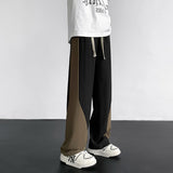 Ice Silk Patchwork Colors Men's Pants Large Size Summer Harajuku Casual Trousers Fashion Brand Male Streetwear