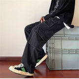 Riolio Spring Autumn Trousers y2k baggy jeans for men Wide leg Pants Pockets Elastic Waist Streetwear Loose comfortable Pants
