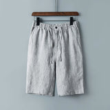 Riolio Summer Casual Shorts for Men 100% Pure Linen White Loose Short Trousers Male Classic Plus Size Shorts Clothing