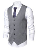 Men's suit vest Solid color fashionable men's vest vest solid color V-neck sleeveless button blazer Plus size formal business ja