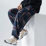 Ankle-Length Plaid Harem Pants Men Clothing Joggers Men Pants Trousers Japanese Fashion Sweatpants S-5XL Streerwear