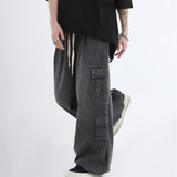 Riolio Baggy Jeans Trousers Male Denim Pants Black Wide Leg Pants Men's Jeans men Oversize Cargo Korean Streetwear Hip Hop Harajuku