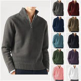 Riolio Winter Mens Cashmere Zipper Basic Sweater Men's Fleece Thicker Sweater Half Zipper Turtleneck Warm Pullover Male Slim Outer Wear