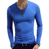 Spring Summer Period Long Sleeve Cultivate Ones Morality Men's T-shirt O-neck Solid Polyester T Shirt Men Red Blue Black