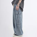 Riolio Baggy Jeans Trousers Male Denim Pants Black Wide Leg Pants Men's Jeans men Oversize Cargo Korean Streetwear Hip Hop Harajuku