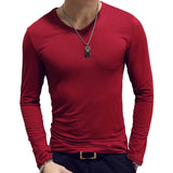 Spring Summer Period Long Sleeve Cultivate Ones Morality Men's T-shirt O-neck Solid Polyester T Shirt Men Red Blue Black