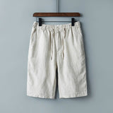 Riolio Summer Casual Shorts for Men 100% Pure Linen White Loose Short Trousers Male Classic Plus Size Shorts Clothing