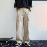 Riolio Functional Multi Pocket overalls men's summer Japanese cityboy pants student fashion loose wide leg casual pants Street New