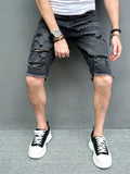 New Men Summer Denim Shorts Streetwear Stylish Men Holes Slim Casual Beach Shorts
