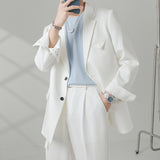 Fashion Men's Loose Casual Suits Korean Version Big Breasted Suit Jacket Business Casual Suit Jacket   grey white black