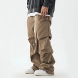 Riolio Baggy Cargo Pants Men Hip Hop Black Cargo Trousers Male Designer Parachute Khaki Loose Streetwear Pleated Cotton Casual