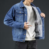 Winter Denim Cotton Jacket Men's Padded Thicker Plus Size Warm Jacket Top