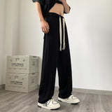Riolio Summer Pleated Pants Men Fashion Oversized Wide Leg Pants Men Japanese Streetwear Hip Hop Loose Straight Pants Mens Trousers