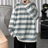 Spring Women Striped T-shirt Long Sleeve Loose Round Neck Top Fashion Korean Clothing Casual New Female Tees