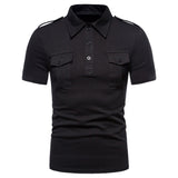 M-5XL Summer New Men's Polo Neck Short Sleeve T-shirt Multi Pocket Workwear Half Sleeve POLO