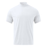 Riolio Tight Solid Color T-shirt Casual Streetwear High-neck Short-sleeved Bottoming Tees S-5XL Summer Luxury Clothing