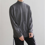 Spring Autumn Winter Solid Casual Plush Turtleneck Men's Loose Bottom Double Faced Velvet Sweater Simple Warm BigSize