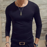 Spring Summer Period Long Sleeve Cultivate Ones Morality Men's T-shirt O-neck Solid Polyester T Shirt Men Red Blue Black