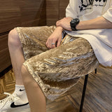 Riolio Summer Velvet Shorts Men Fashion 3-color Casual Shorts Men Streetwear Loose Straight Shorts Mens Five-piece Pants M-2XL