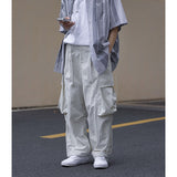 Spring Summer Men's Cargo Pants Large Pockets Fashion High Street Trousers Man Hip Hip Male Wide Leg Pants