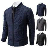 Autumn and winter men's fashion leisure new knitted men's Korean version of slim cotton-padded jacket sweater coat.