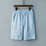 Riolio Summer Casual Shorts for Men 100% Pure Linen White Loose Short Trousers Male Classic Plus Size Shorts Clothing