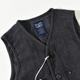 Riolio Mens Vest Retro Single Breasted Casual Vest Cotton Solid Regular V-Neck Vest Male Outerwear & Coats